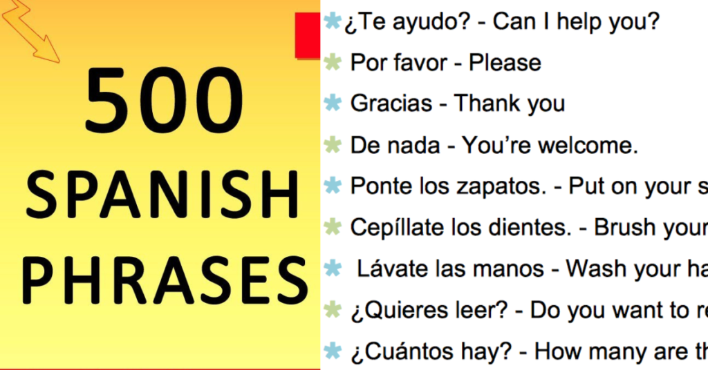 Most Common Spanish to English  Phrases PDF